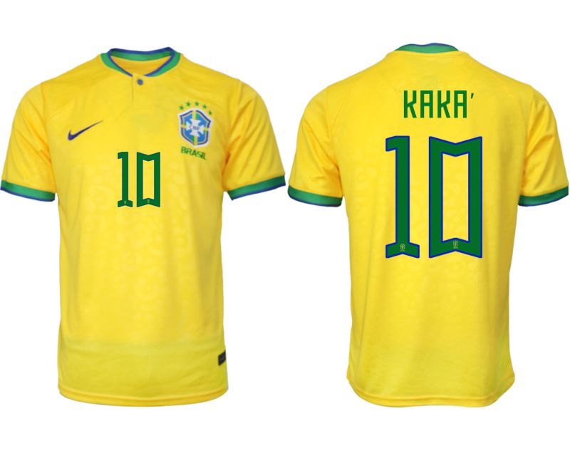 Men 2022 World Cup National Team Brazil home aaa version yellow #10 Soccer Jersey1